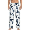 thumbnail image 1 of Balery Navy Blue Anchor print Men's Pajama Pants,Ultra Lightweight Pjs,Lounge Pant-XX-Large, 1 of 9