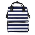 thumbnail image 1 of Balery Navy Blue And White Stripes Mummy Backpack - Waterproof Twill Canvas, Large Capacity Diaper Bag with Multiple Pockets and Adjustable Straps, 1 of 6