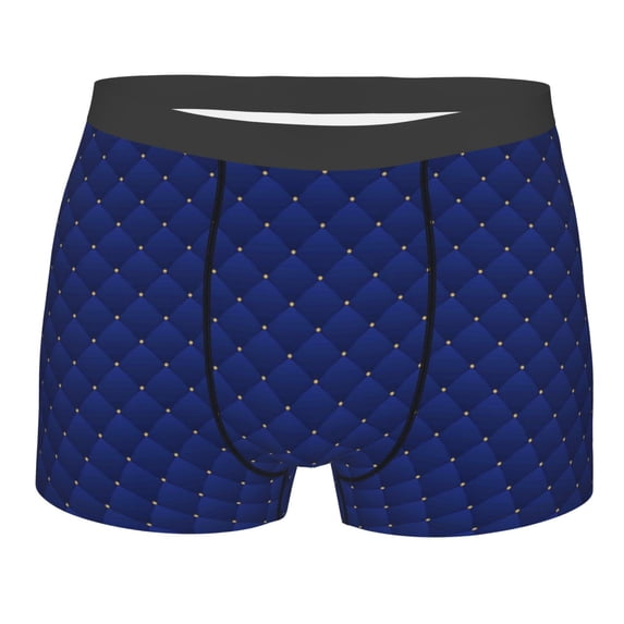 Balery Navy Blue Men's Boxer Briefs, Soft and Breathable Cotton Underwear with nylon Waistband-XX-Large