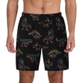 thumbnail image 1 of Balery Neon Dinosaur Mens Swim Trunks Swim Shorts for Men Quick Dry Inseam Beach Shorts with Compression Liner Pocket-3X-Large, 1 of 9