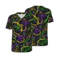 thumbnail image 1 of Balery Neon Mardi Gras Baseball Jersey for Men Casual Button Down Shirts Short Sleeve Active Team Sports Uniform-3X-Large, 1 of 9