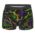 thumbnail image 1 of Balery Neon Mardi Gras Men's Boxer Briefs, Soft and Breathable Cotton Underwear with nylon Waistband-Large, 1 of 9