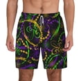 thumbnail image 1 of Balery Neon Mardi Gras Mens Swim Trunks Swim Shorts for Men Quick Dry Inseam Beach Shorts with Compression Liner Pocket-X-Large, 1 of 9