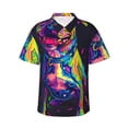 thumbnail image 1 of Balery Neon Pop Art Pitbull Print Men's Hawaiian Shirts Short Sleeve Beach Shirt Relaxed Fit Vacation Button Down Shirts-XX-Large, 1 of 9