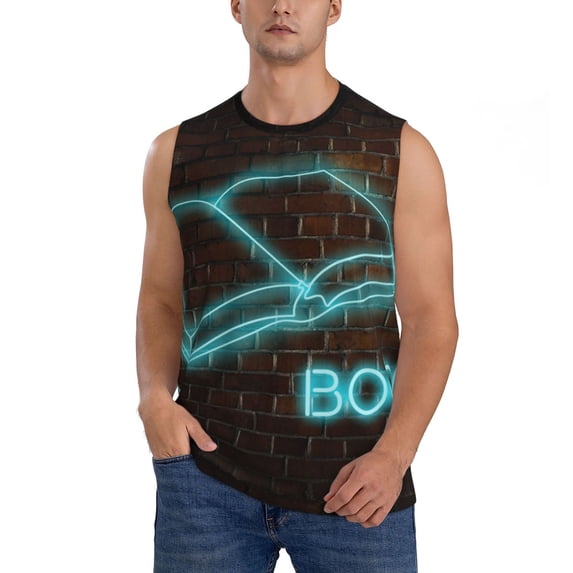 Balery Neon Sign For Books Men's Sleeveless Muscle Shirts Workout Tank Top, Moisture Wicking, Odor Protection-3X-Large