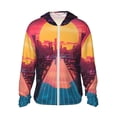 thumbnail image 1 of Balery Neon Sunset Cyberpunk Cityscape Men's Women's UPF 50+ Sun Protection Lightweight Hoodie Performance Long Sleeve Shirt for Fishing Running-3X-Large, 1 of 7