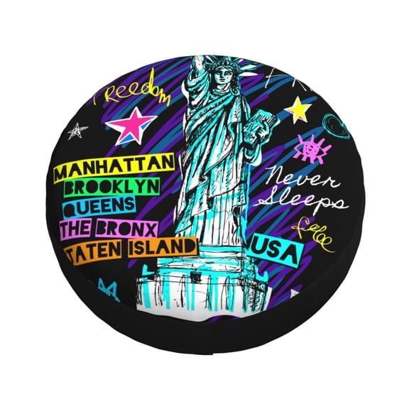 Balery New York City Tire Covers - Tough Tire Wheel Protector for Truck, SUV, Trailer, Camper, RV -15 inch