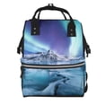thumbnail image 1 of Balery Night At Lake Aurora 1 Mummy Backpack - Waterproof Twill Canvas, Large Capacity Diaper Bag with Multiple Pockets and Adjustable Straps, 1 of 6