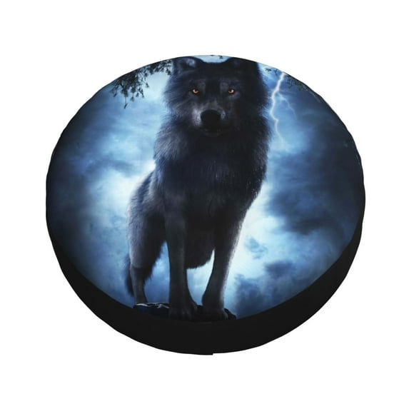 Balery Night Scene of Wolves Tire Covers - Tough Tire Wheel Protector for Truck, SUV, Trailer, Camper, RV -16 inch
