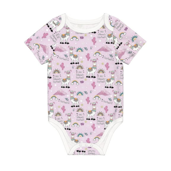 Balery No Drama Llama Pattern Baby Climbing Clothes Infant Bodysuit Cute Infant Bodysuit Baby Romper-18 Months
