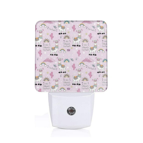 Balery No Drama Llama Pattern LED Night Light with Automatic Sensor Plug in Night Light with Dusk-to-Dawn Light Sensor LED Nightlight 0.5W-UK