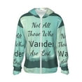 thumbnail image 1 of Balery Not All Those Who Wander Are Lost1 Men's Women's UPF 50+ Sun Protection Lightweight Hoodie Performance Long Sleeve Shirt for Fishing Running-XX-Large, 1 of 9