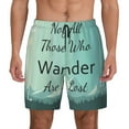 thumbnail image 1 of Balery Not All Those Who Wander Are Lost1 Mens Swim Trunks Swim Shorts for Men Quick Dry Inseam Beach Shorts with Compression Liner Pocket-XX-Large, 1 of 9