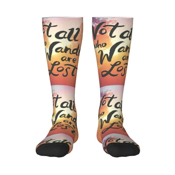 Balery Not All Who Wander Are Lost Fun Novelty Socks Men'S Women'S Crew Socks Funny Crazy Novelty Socks Quirky And Cool Socks
