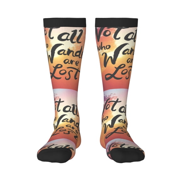 Balery Not All Who Wander Are Lost Fun Novelty Socks Men'S Women'S Crew Socks Funny Crazy Novelty Socks Quirky And Cool Socks