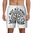 thumbnail image 1 of Balery Not All Who Wander Are Lost2 Mens Swim Trunks Swim Shorts for Men Quick Dry Inseam Beach Shorts with Compression Liner Pocket-Medium, 1 of 9