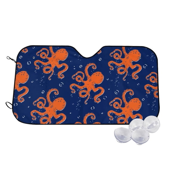Balery Octopus Print Car Windshield Sun Shade,Windshield Sunshade for Car Pickup Truck SUV Accessories-Medium