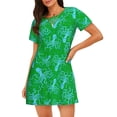 thumbnail image 1 of Balery Octopus1 Pattern Womens Short Sleeve Sleepshirt Scoopneck Cute Nightdress Comfy Nightgown Loungewear Dress, 1 of 6