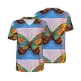 thumbnail image 1 of Balery Oil Painting Beautiful Butterfly Baseball Jersey for Men Casual Button Down Shirts Short Sleeve Active Team Sports Uniform-X-Large, 1 of 9