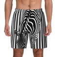 thumbnail image 1 of Balery Optical Zebra Illusion Mens Swim Trunks Swim Shorts for Men Quick Dry Inseam Beach Shorts with Compression Liner Pocket-Large, 1 of 9