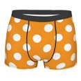 thumbnail image 1 of Balery Orange And White Polka Dot Men's Boxer Briefs, Soft and Breathable Cotton Underwear with nylon Waistband-Large, 1 of 9
