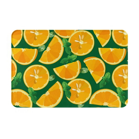 Balery Orange Doormat, Durable Flannel Fabric, Waterproof Stain and Fade Resistant, Low Profile,Indoor Outdoor Door Mats, Easy Clean Patio Entrance Mat, 16x24in