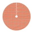 Balery Orange Gingham Printed Christmas Tree Skirt , Merry Christmas