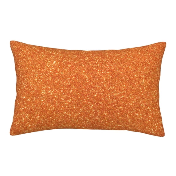 Balery Orange Glitter Pillow Covers,Bed Pilowcases,Reversible Plush Throw Pillow Covers End Pillow Encasement,Pillow Case - 14"X20"