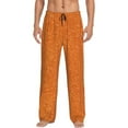 thumbnail image 1 of Balery Orange Glitter print Men's Pajama Pants,Ultra Lightweight Pjs,Lounge Pant-Medium, 1 of 9