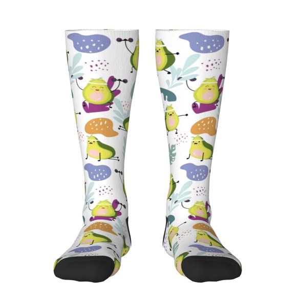 Balery Orange Green Avocado Fun Novelty Socks Men'S Women'S Crew Socks Funny Crazy Novelty Socks Quirky And Cool Socks
