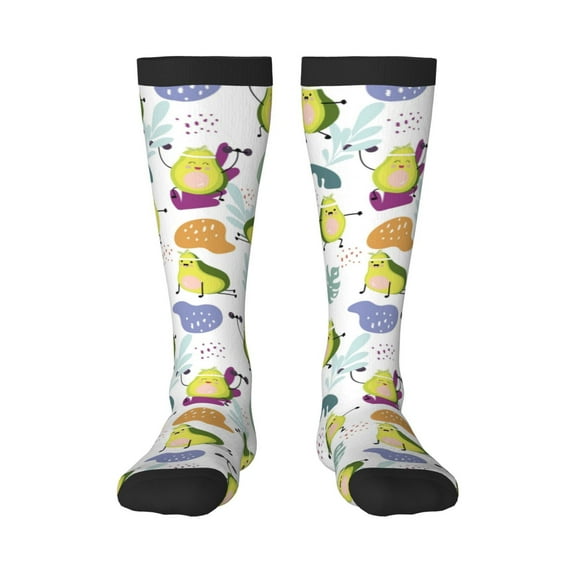 Balery Orange Green Avocado Fun Novelty Socks Men'S Women'S Crew Socks Funny Crazy Novelty Socks Quirky And Cool Socks
