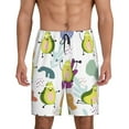 thumbnail image 1 of Balery Orange Green Avocado Men's Cotton Knit Pajama Shorts Waistband & Pockets,Short Pajama Pants-Medium, 1 of 8