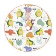 Balery Orange Green Avocado Printed Christmas Tree Skirt , Merry