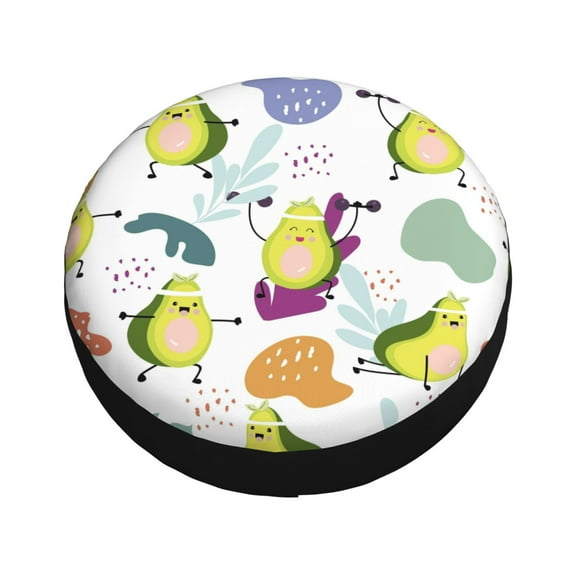 Balery Orange Green Avocado Tire Covers - Tough Tire Wheel Protector for Truck, SUV, Trailer, Camper, RV -14 inch