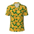 thumbnail image 1 of Balery Orange Lemon Printed Men’s Short Sleeve Polo Shirt, Midweight Men's Shirt,Golf Polo shirts -X-Large, 1 of 8