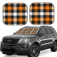 thumbnail image 1 of Balery Orange Plaid Sun Shield 2 Pack For Car Front Windows Foldable Sun Visor Protector Blocks Max Uv Rays And Keeps Your Vehicle Cool For Most Sedans Suv Truck, 1 of 7