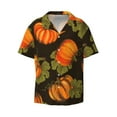 thumbnail image 1 of Balery Orange Pumpkin Men's Casual Button Down Shirt Short Sleeve Textured Summer Cuban Beach Shirts-Medium, 1 of 7