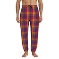 Balery Orange and Purple Plaid Pattern Joggers for Men Athletic Workout