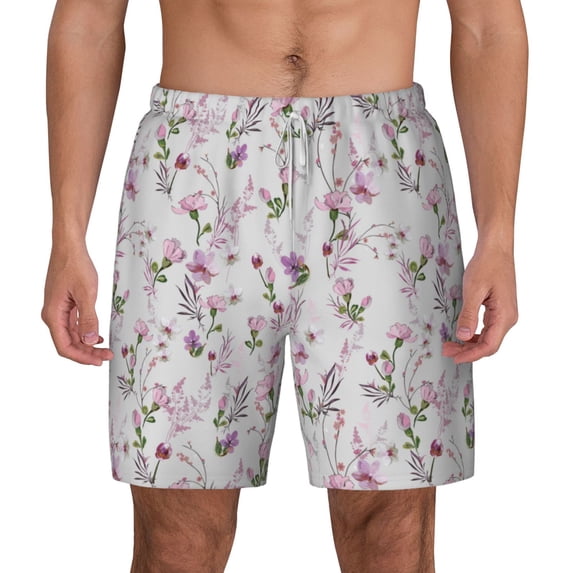 Balery Orchids Flowers Mens Swim Trunks Swim Shorts for Men Quick Dry Inseam Beach Shorts with Compression Liner Pocket-3X-Large