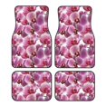thumbnail image 1 of Balery Orchids Flowers Pattern 4-Piece Floor Mats, Heavy-Duty Rubber Liners, Anti-Slip Design, All-Season Automotive Protection, Vehicles, Cars, Trucks, and SUVs, 1 of 5