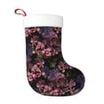 thumbnail image 1 of Balery Orchids Flowers Pattern Christmas Stockings with Initials, 18" Large Knit Christmas Stocking,Xmas Stocking for Kids, Holiday and Family Stocking, 1 of 1