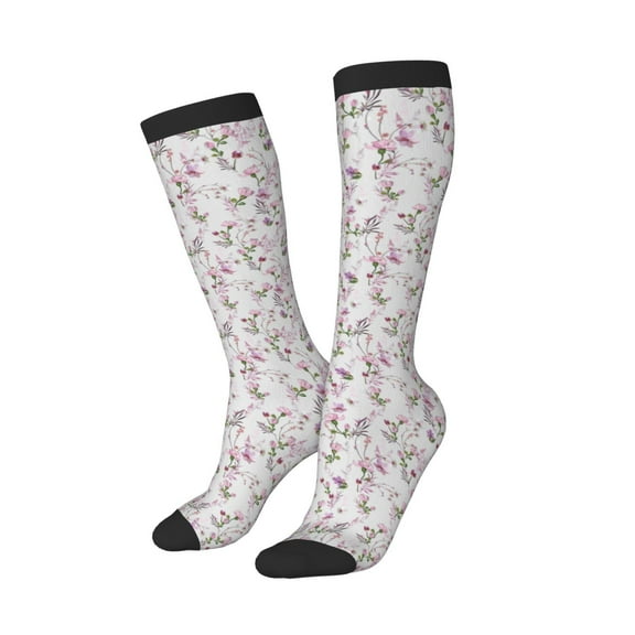 Balery Orchids Flowers Printed Novelty Socks Men's Women's Crew Socks Sports Socks Knee High Socks Cotton Socks Quirky and Cool Socks