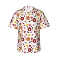 thumbnail image 1 of Balery Oriental Cuisine Print Men's Hawaiian Shirts Short Sleeve Beach Shirt Relaxed Fit Vacation Button Down Shirts-, 1 of 9