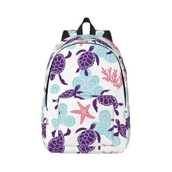 Balery Ornamental Turtles Vintage Canvas Backpack for Men and Women - Large Capacity, Durable Travel Laptop Bag for School, Work, Hiking, and Outdoor Activities