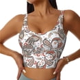 thumbnail image 1 of Balery Paisley Floral Pattern Racerback Sports Bras for Women - Padded Seamless High Impact Support for Yoga Gym Workout Fitness-X-Large, 1 of 8
