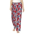 thumbnail image 1 of Balery Palm Tree Pattern on Red print Women's Pajama Pants,Ultra Lightweight Pjs,Lounge Pant-Medium, 1 of 9