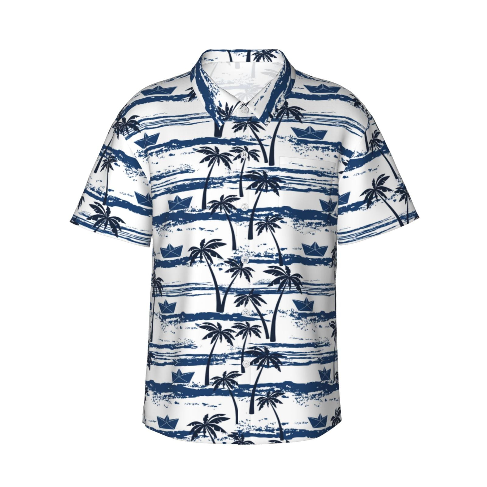 T-shirt Uomo Neverless Hawaii Beach Palme - Slim Fit - Colore Nero - 100% Cotone