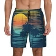 thumbnail image 1 of Balery Palm Trees Mens Swim Trunks Swim Shorts for Men Quick Dry Inseam Beach Shorts with Compression Liner Pocket-X-Large, 1 of 9