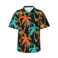 thumbnail image 1 of Balery Palm Trees Print Men's Hawaiian Shirts Short Sleeve Beach Shirt Relaxed Fit Vacation Button Down Shirts-X-Large, 1 of 9
