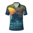 thumbnail image 1 of Balery Palm Trees Printed Men’s Short Sleeve Polo Shirt, Midweight Men's Shirt,Golf Polo shirts -Medium, 1 of 8